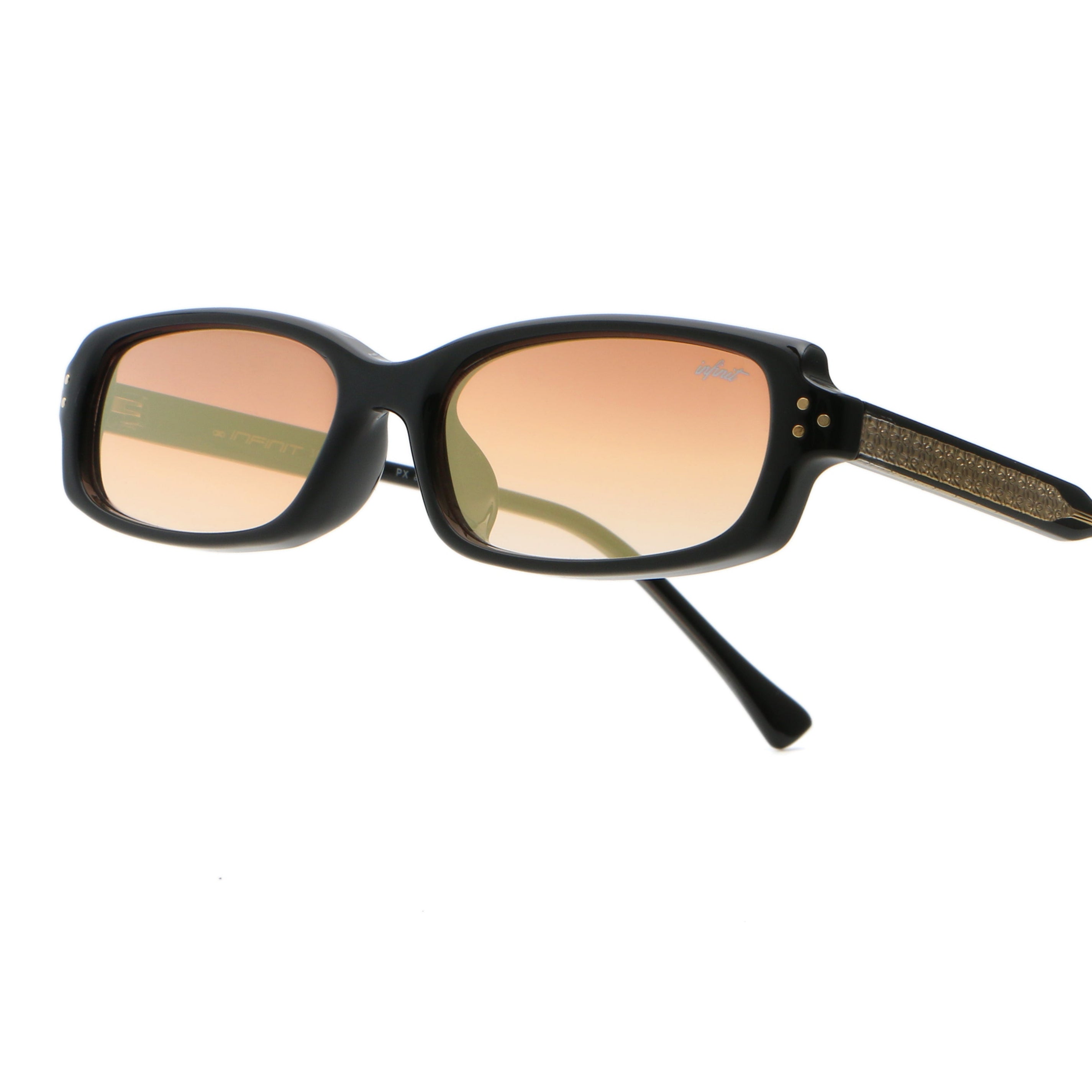 Virgil Negro Brillo Lente Suave Espejada Dorada