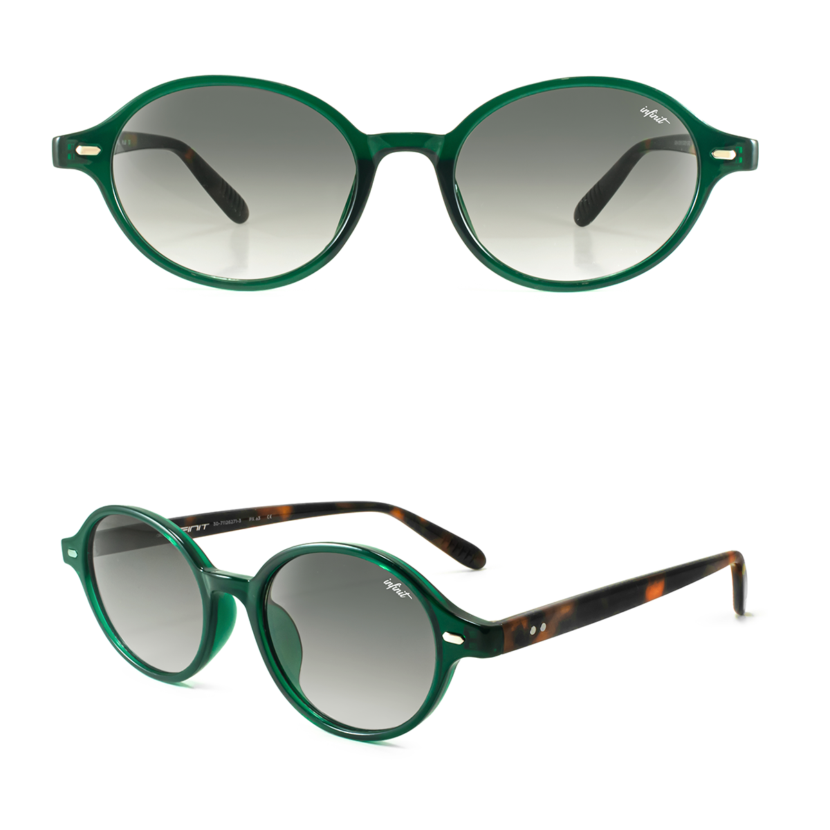 Anteojos De Sol Vizu Verde Lente Gris Degrade